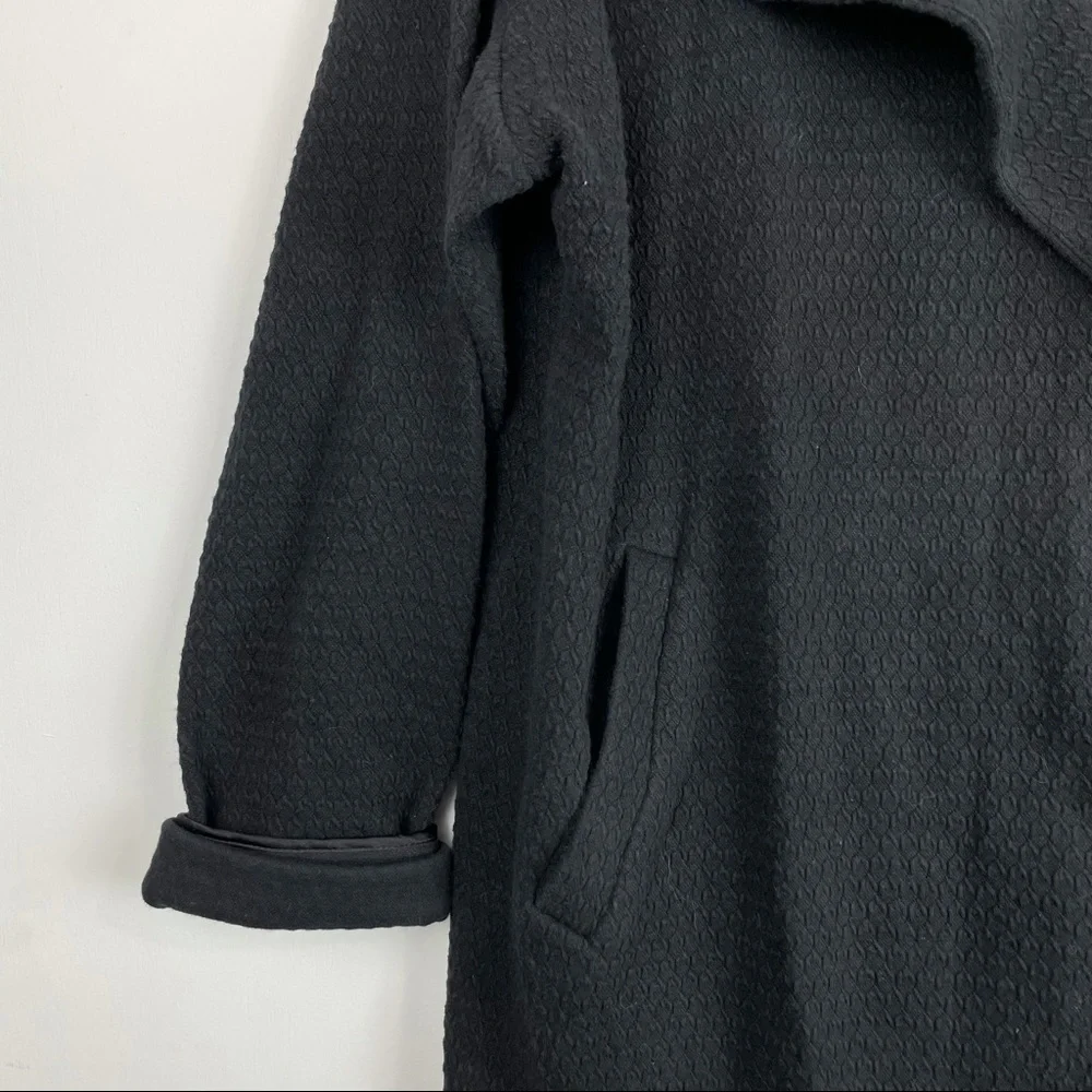 Eileen Fisher Black Texture Moto Zip Up Jacket